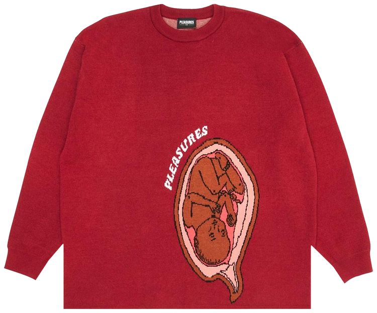 Pleasures Utero Jaquard Sweater Maroon
