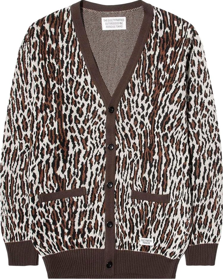 Wacko Maria Leopard Jacquard Cardigan (Type-1) 'Brown'