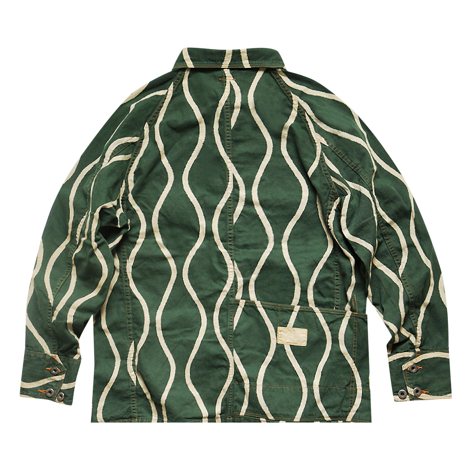 Buy Kapital Linen Canvas Drunken-Stripe Cactus Coverall