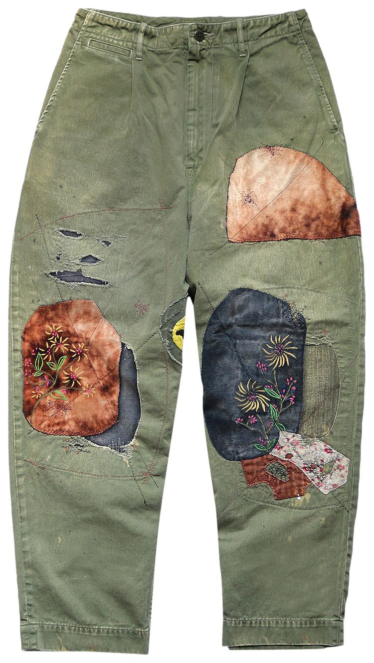 Kapital Katsuragi High Waisted Nime Pants Khaki