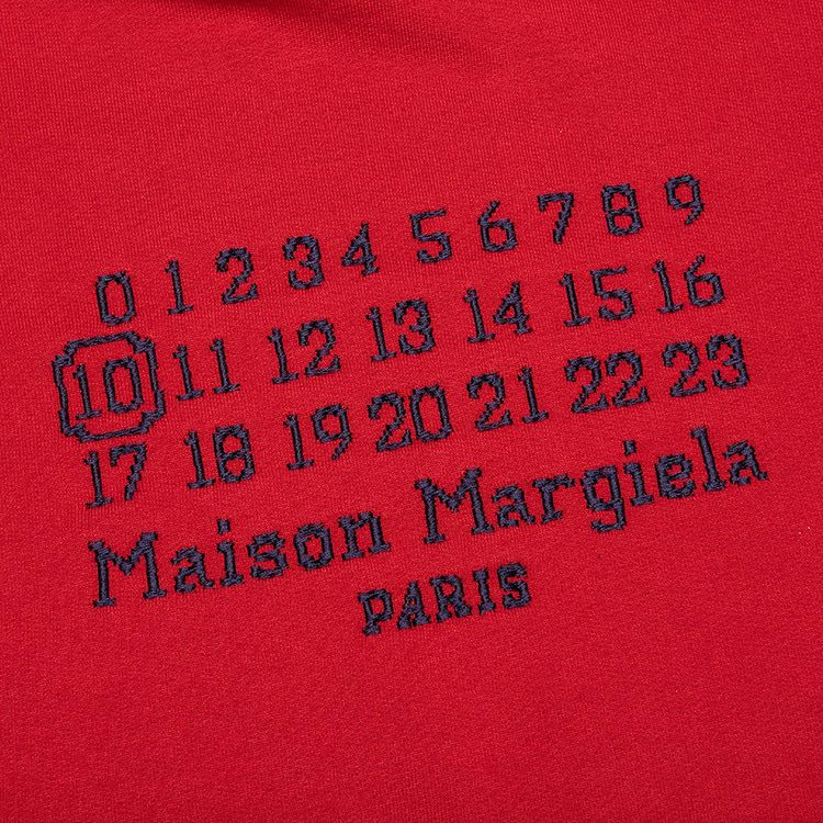 Maison Margiela Number Hoodie Military Red