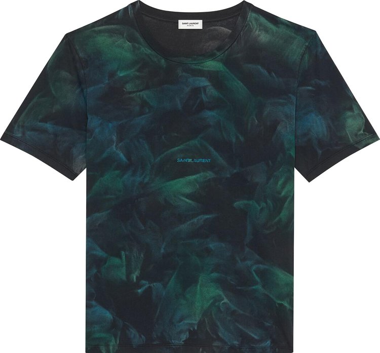 Saint Laurent Tie Dye T-Shirt 'Black/Green'