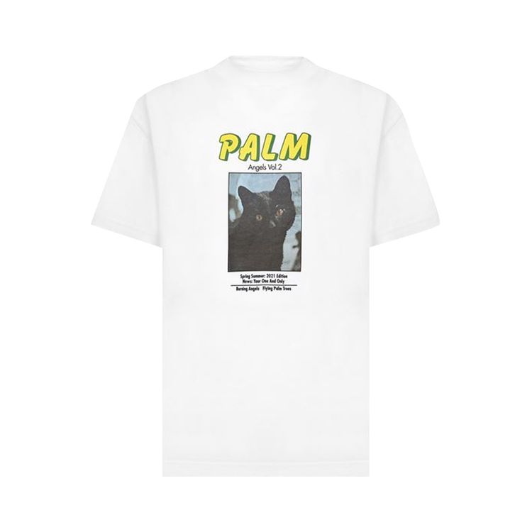 Palm Angels Black Cat Tee WhiteBlack