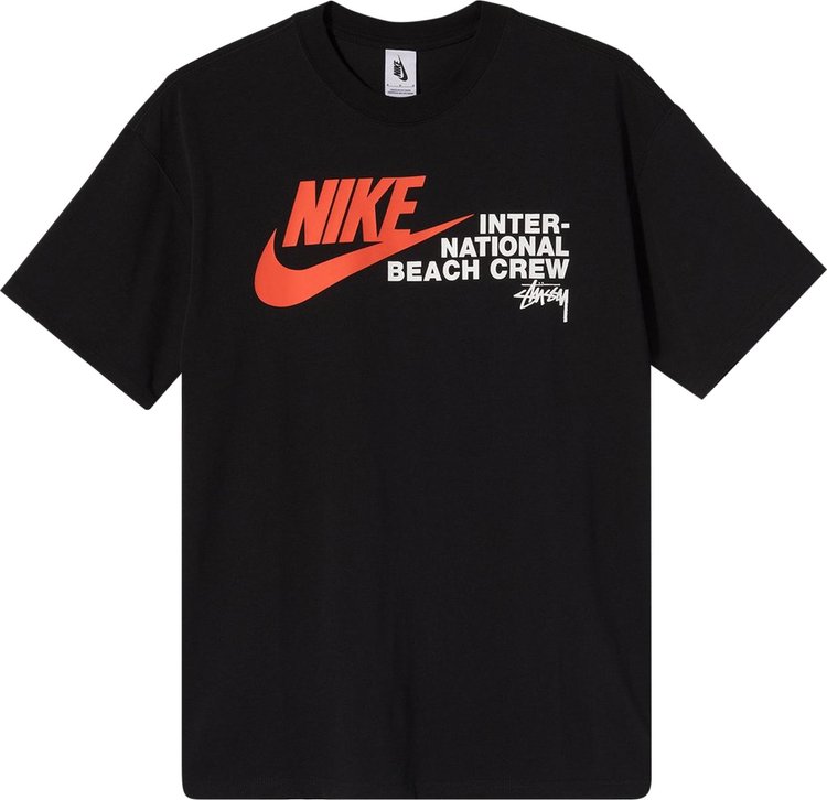 Nike x Stussy International Beach Crew Tee 'Black'