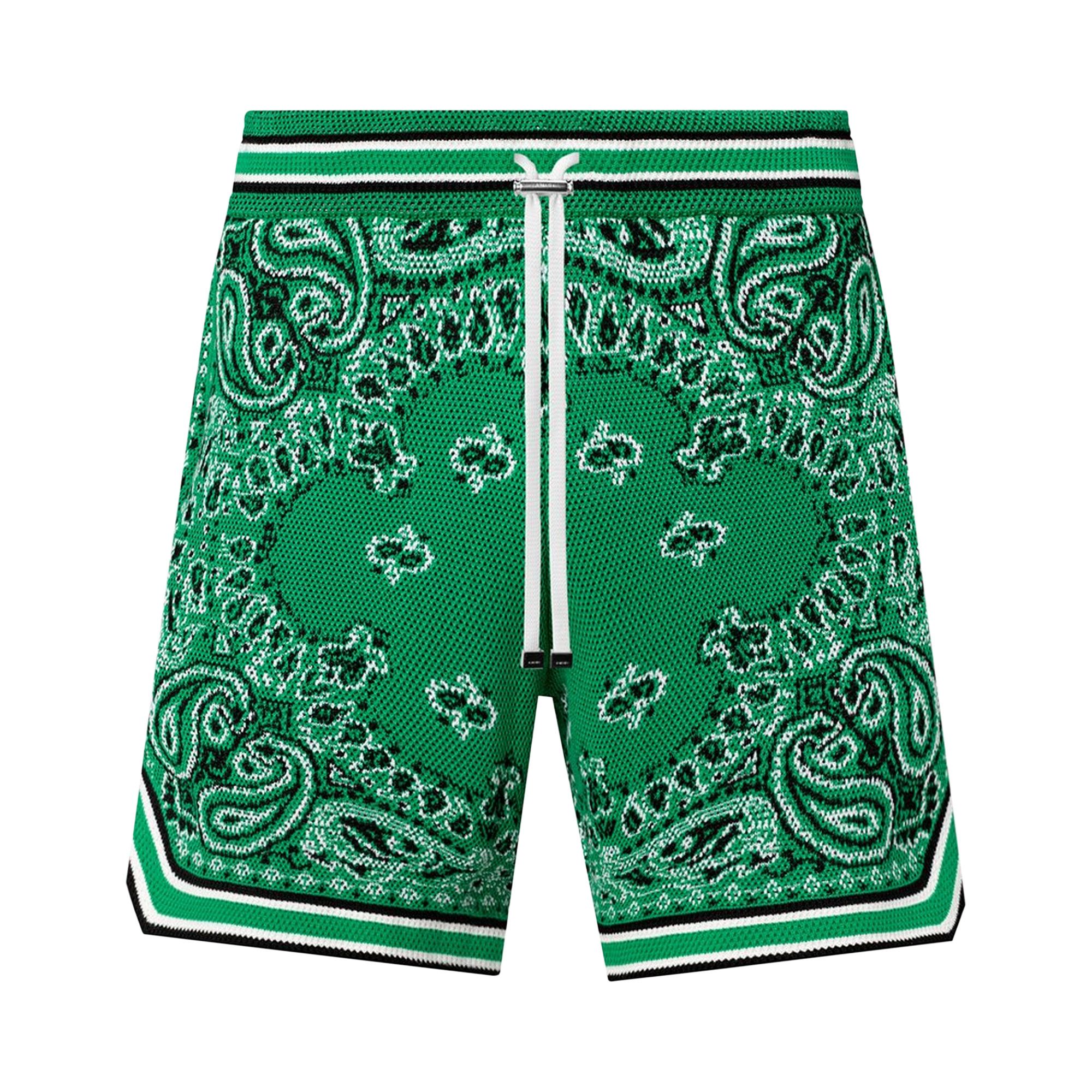 MMA×ranor BANDANA DENIM SHORTS MMA18-56 Buy Amiri Bandana B-Ball Shorts 'Tennis Green' - MKB001 302