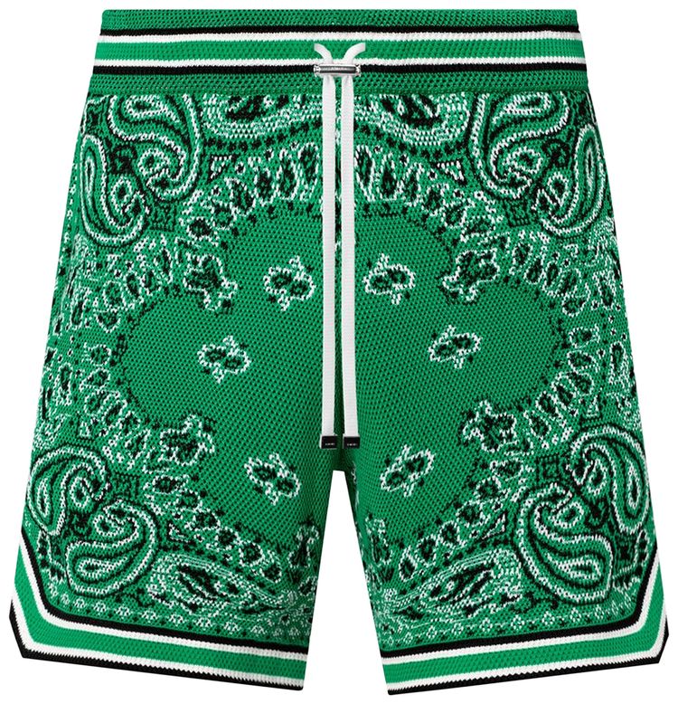 Amiri Bandana B Ball Shorts Tennis Green