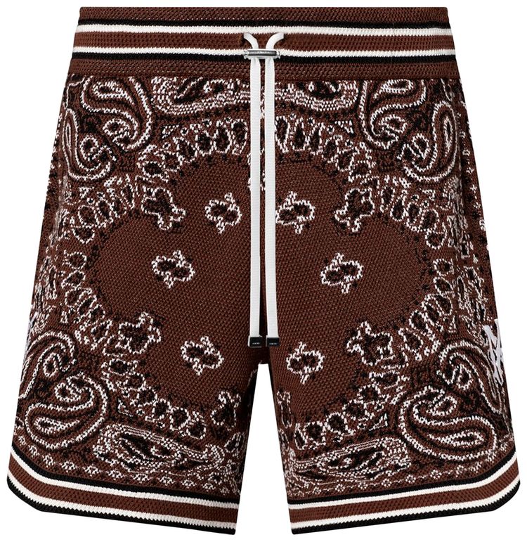 Amiri Bandana B Ball Shorts Dark Brown
