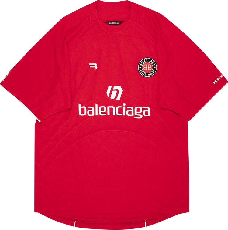 Balenciaga Soccer T-Shirt 'Red/White'
