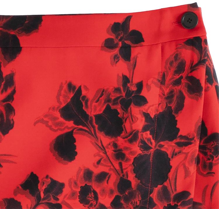 Balenciaga Buttoned Slit Skirt Red