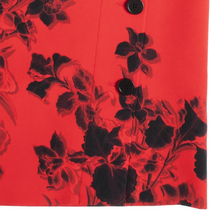 Balenciaga Buttoned Slit Skirt Red