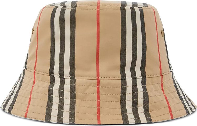 Burberry Reversible Icon Stripe Bucket Hat 'Archive Beige'