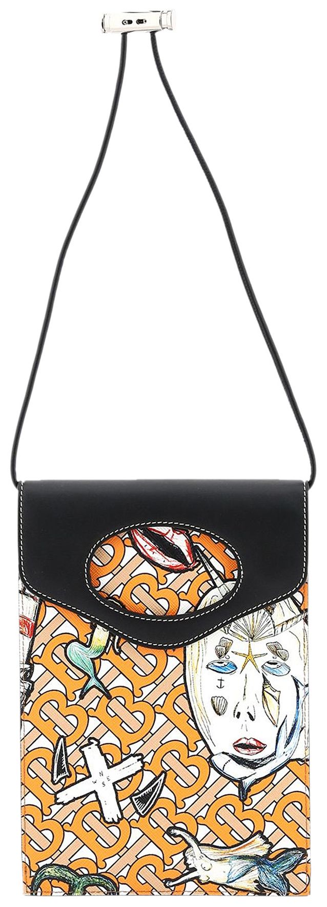 Burberry Marine Print Crossbody Bag Orange