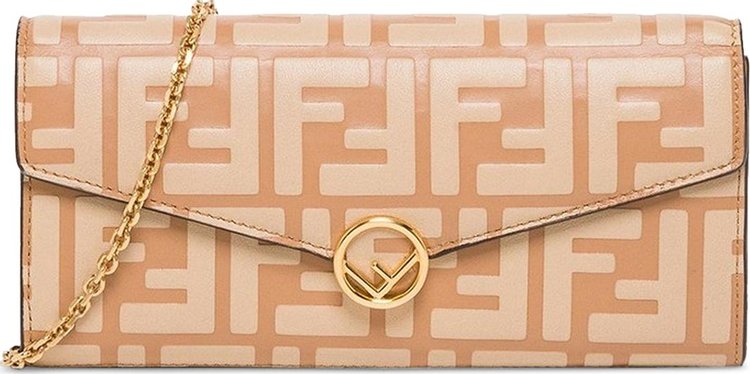 Fendi Chain Continental Wallet BeigeGold