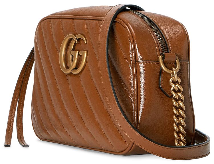 Gucci GG Marmont Small Matelasse Shoulder Bag Brown