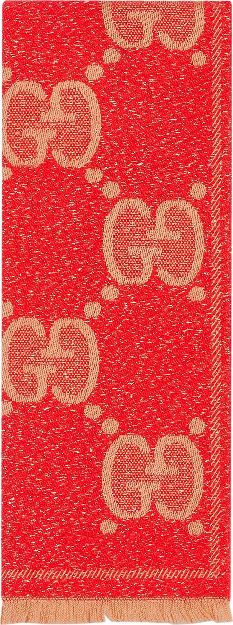 Gucci GG Wool Jacquard Scarf Orange