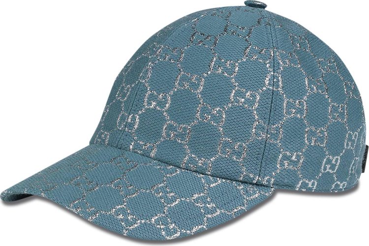 Gucci GG Lame Baseball Hat Light BlueWhite