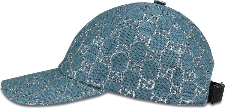 Gucci GG Lame Baseball Hat Light BlueWhite