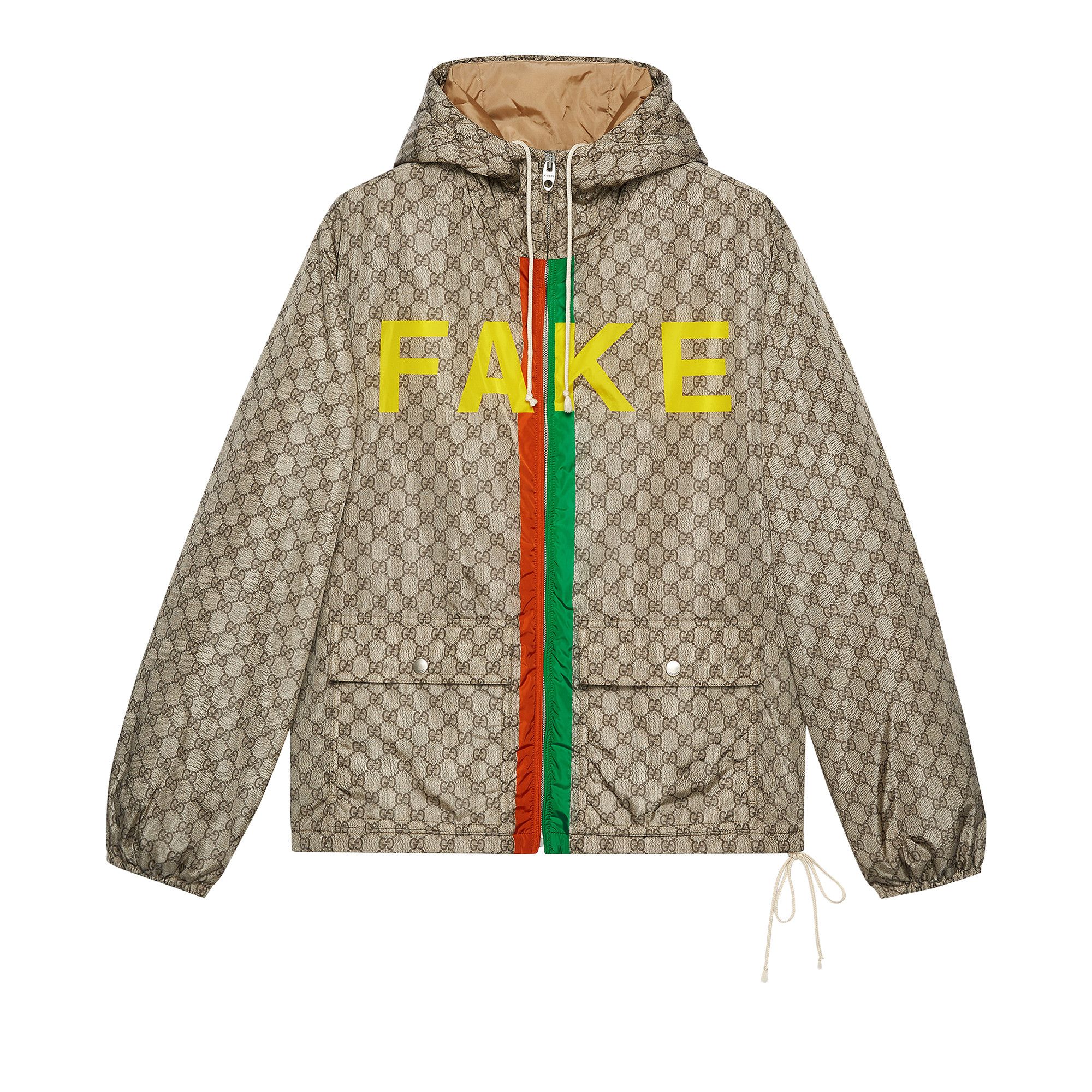 配送員設置 Print Fake/Not Gucci Buy GG 'Beige/Ebony Jacket Nylon その他