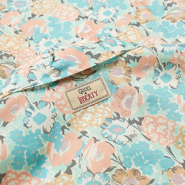 Gucci x Liberty London Print Logo Vacation Shirt Turquoise
