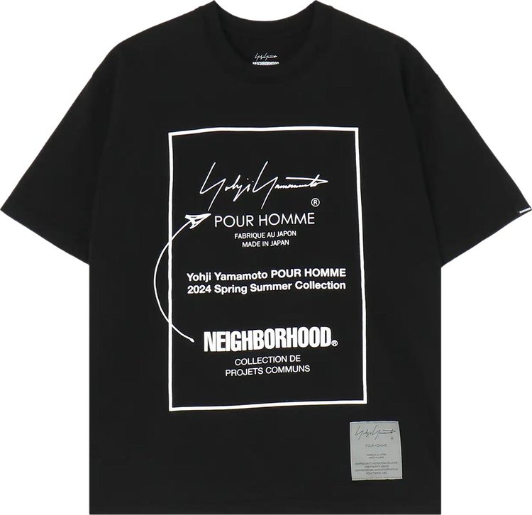 Yohji Yamamoto Pour Homme x Neighborhood PT Short-Sleeve T-Shirt II 'Black'