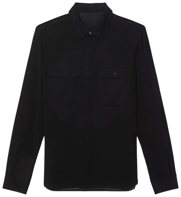 Rick Owens Press Stud Shirt Black
