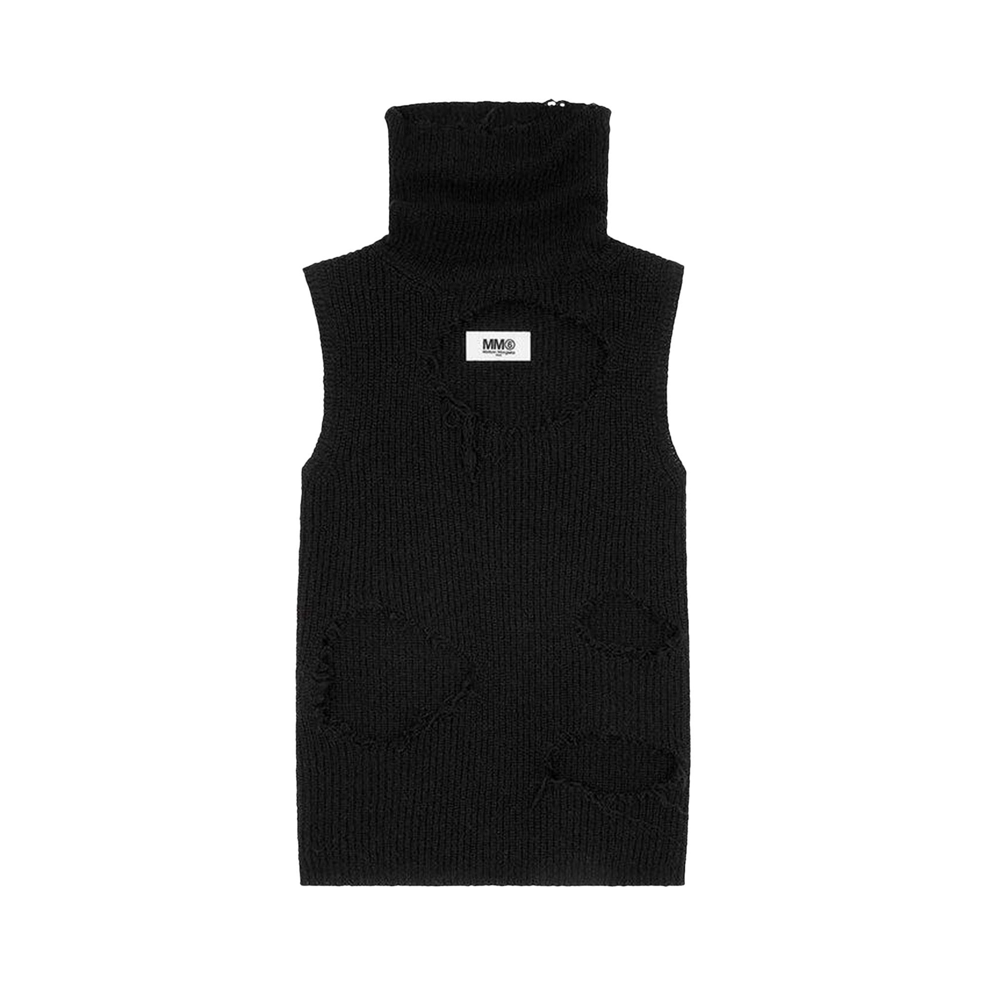 Buy MM6 Maison Margiela Distressed Sleeveless Jumper Black S52NC0322 S18298 900 GOAT CA