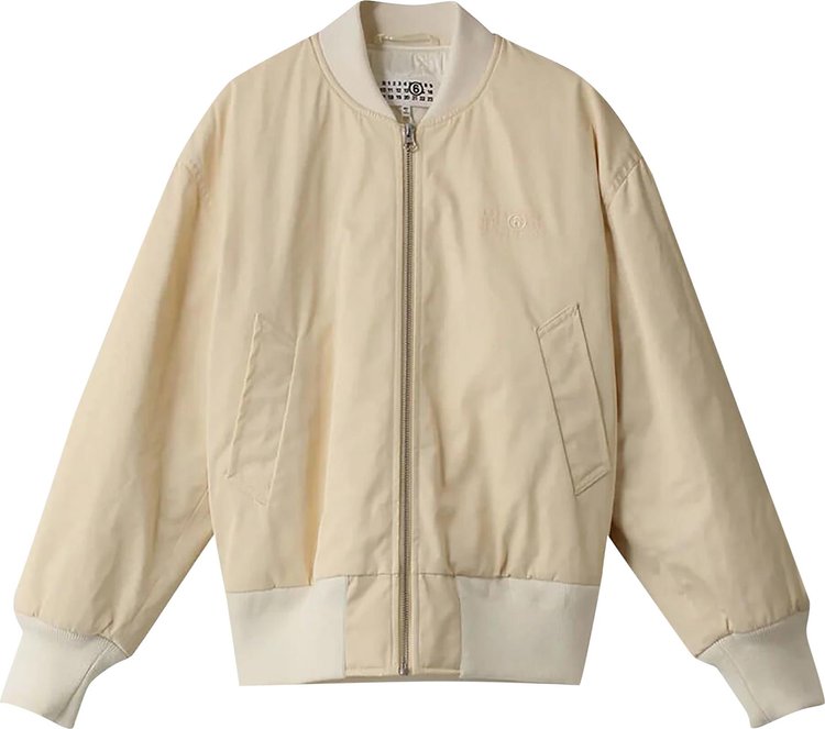 MM6 Maison Margiela Numeric Logo Sports Jacket Beige