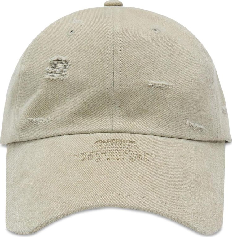 Ader Error Distressed Baseball Cap Beige