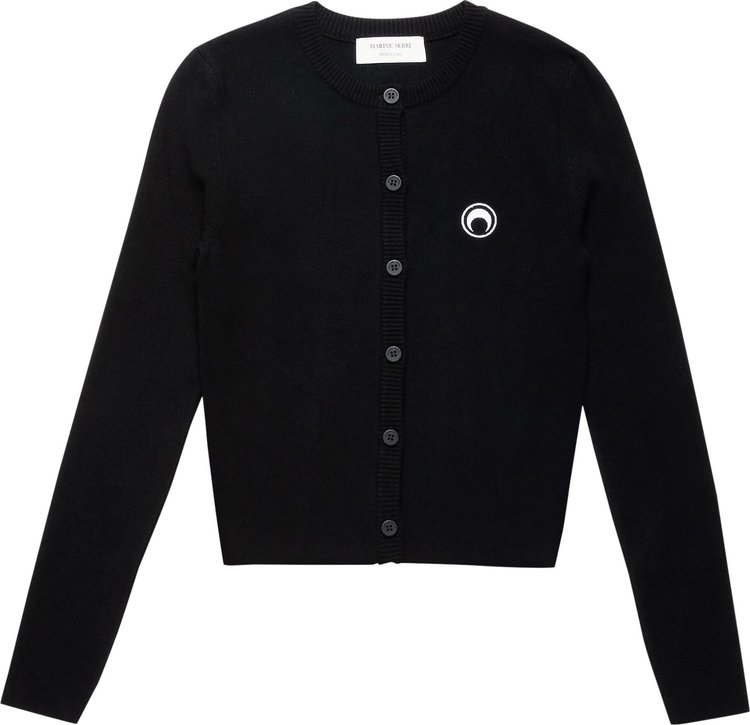 Marine Serre Core Knit Cardigan Black