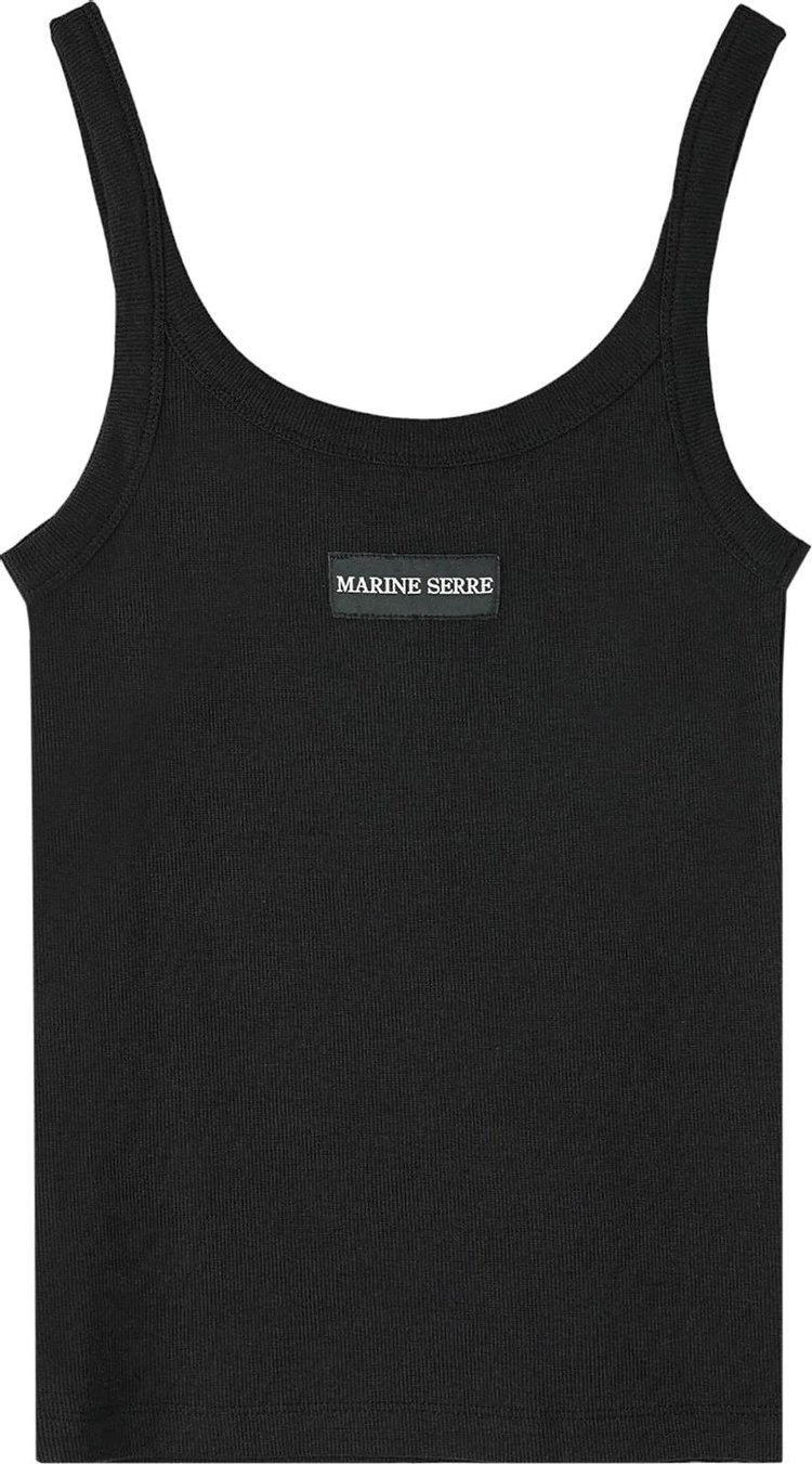 Marine Serre Crescent Moon Embroidered Tank Top Black