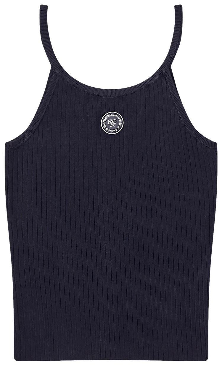 Sporty  Rich SRHWC Ribbed Tank Navy