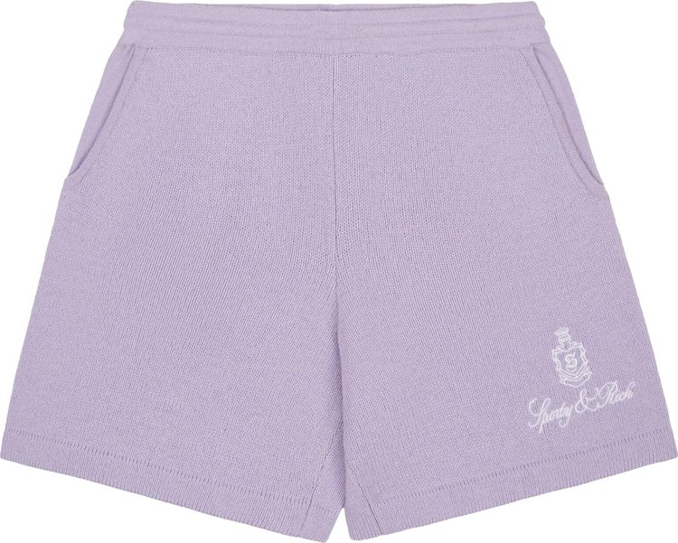 Sporty  Rich Vendome Cashmere Short Soft LilacWhite