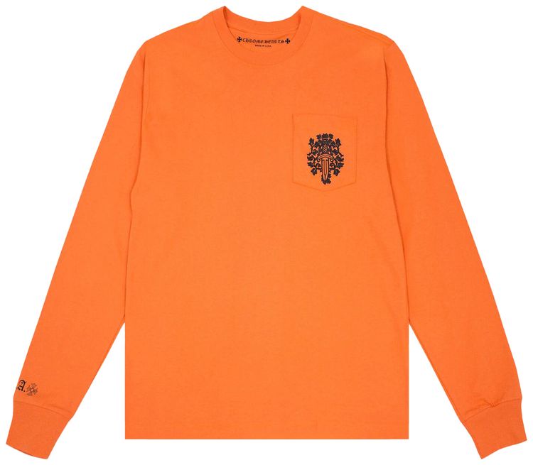 Chrome Hearts Vine Dagger Long Sleeve T Shirt OrangeBlack