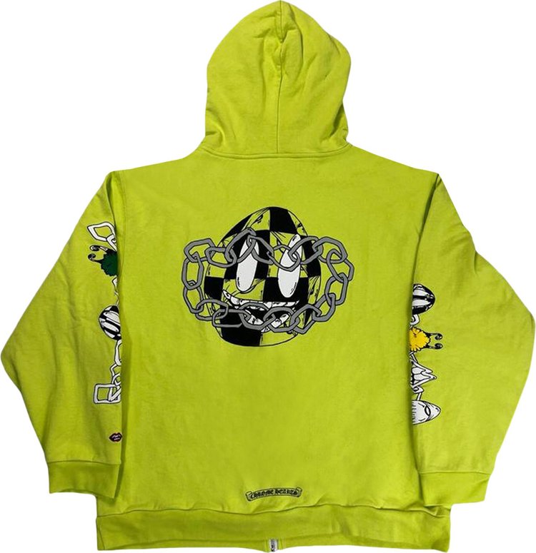 Chrome Hearts Matty Boy Link Zip Up Hoodie Lime Green