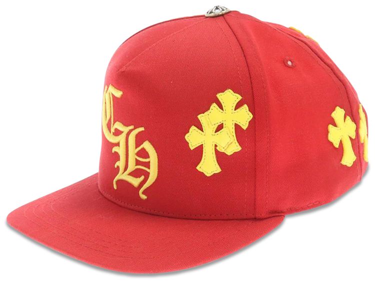 Chrome Hearts Cross Patch Hat RedYellow