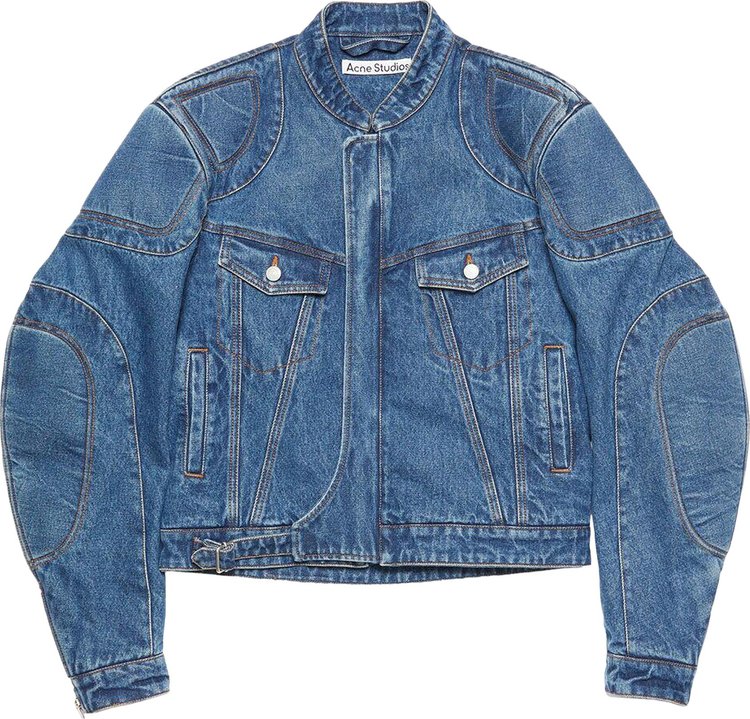 Acne Studios Denim Moto Jacket Blue