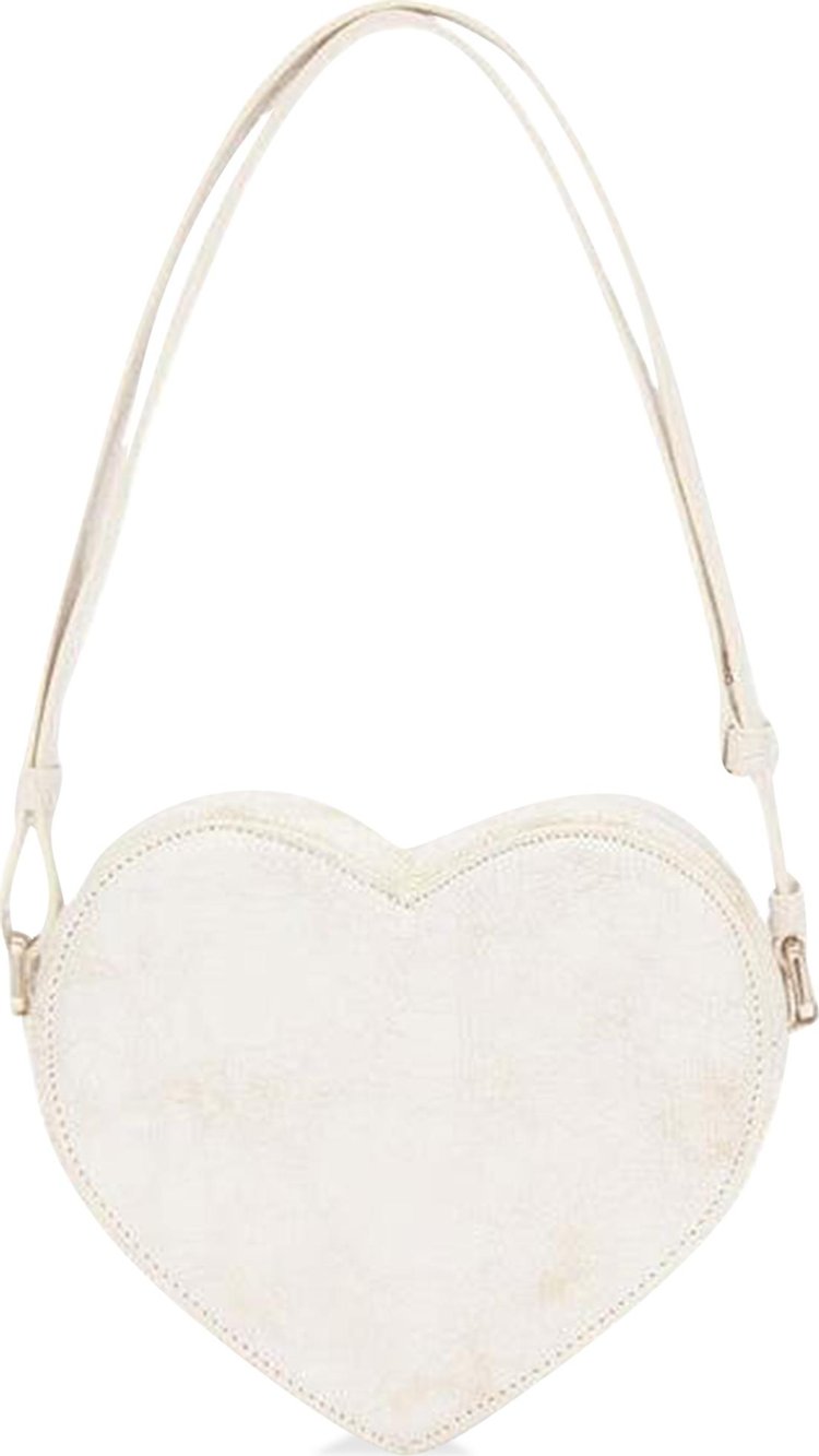 Ambush Heart Leather Shoulder Bag White