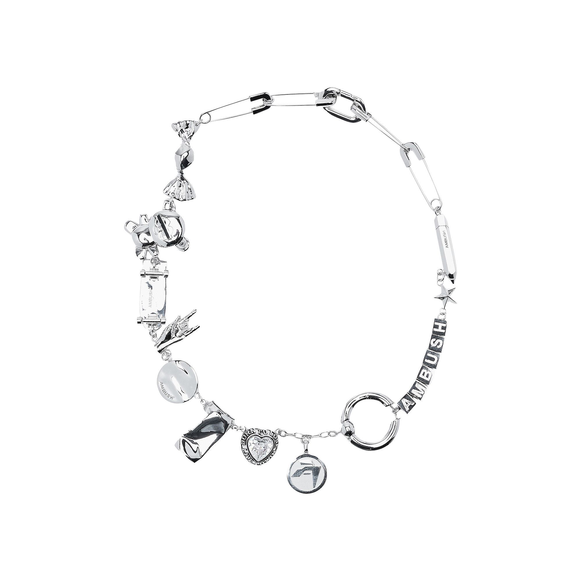 Buy Ambush Multi Charm Necklace 'Silver Buy Ambush Multi Charm Necklace 'Silver