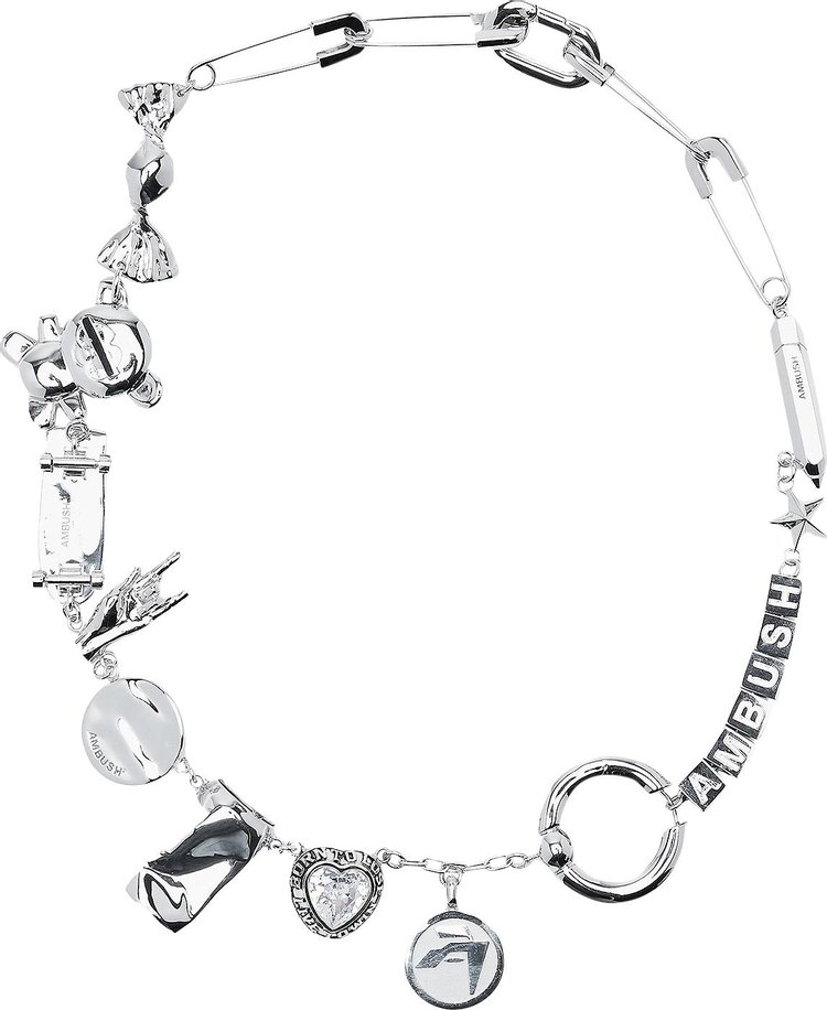 Ambush Multi Charm Necklace Silver