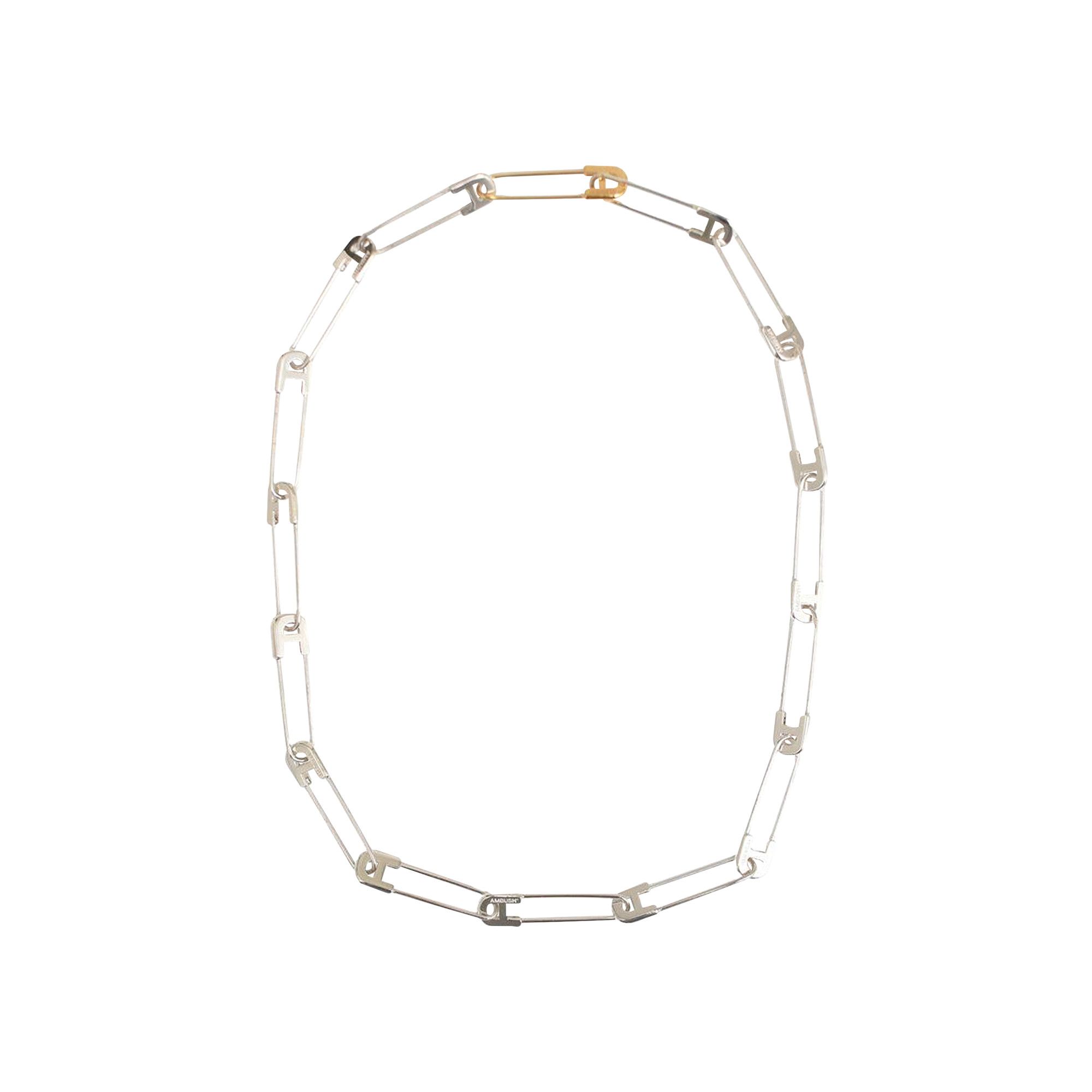 Ambush Small Safety Pin Necklace Silver