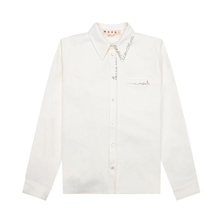 Marni Logo Embroidered Long-Sleeve Shirt 'White'