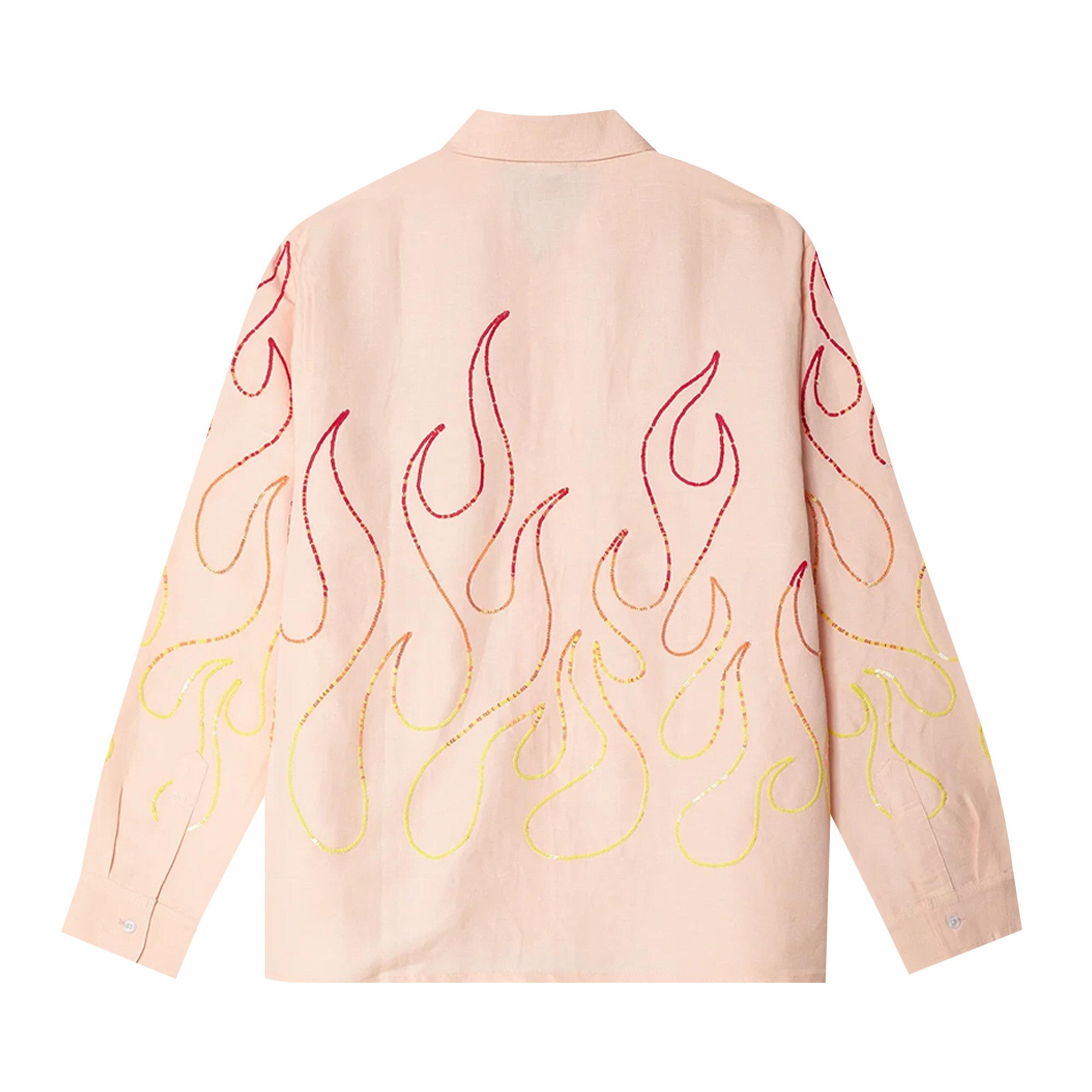 Buy Sky High Farm Workwear Flame Embroidered Shirt 'Pink