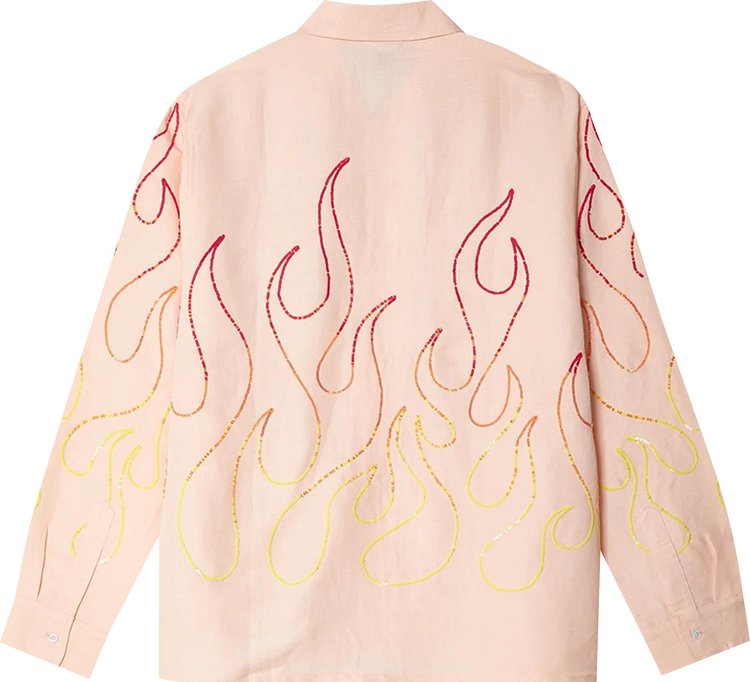 Sky High Farm Workwear Flame Embroidered Shirt Pink