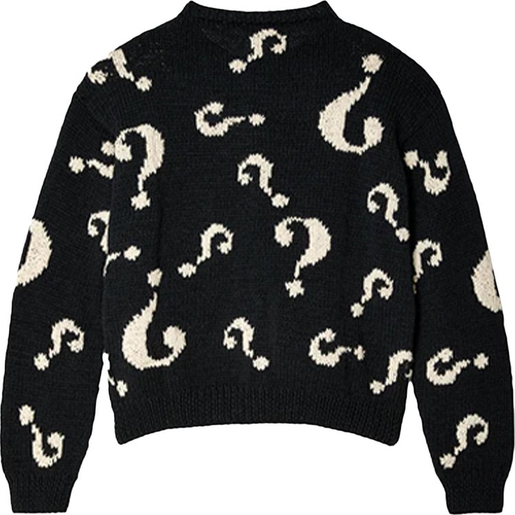 Sky High Farm Workwear Question Mark Hand Knit Cardigan Black