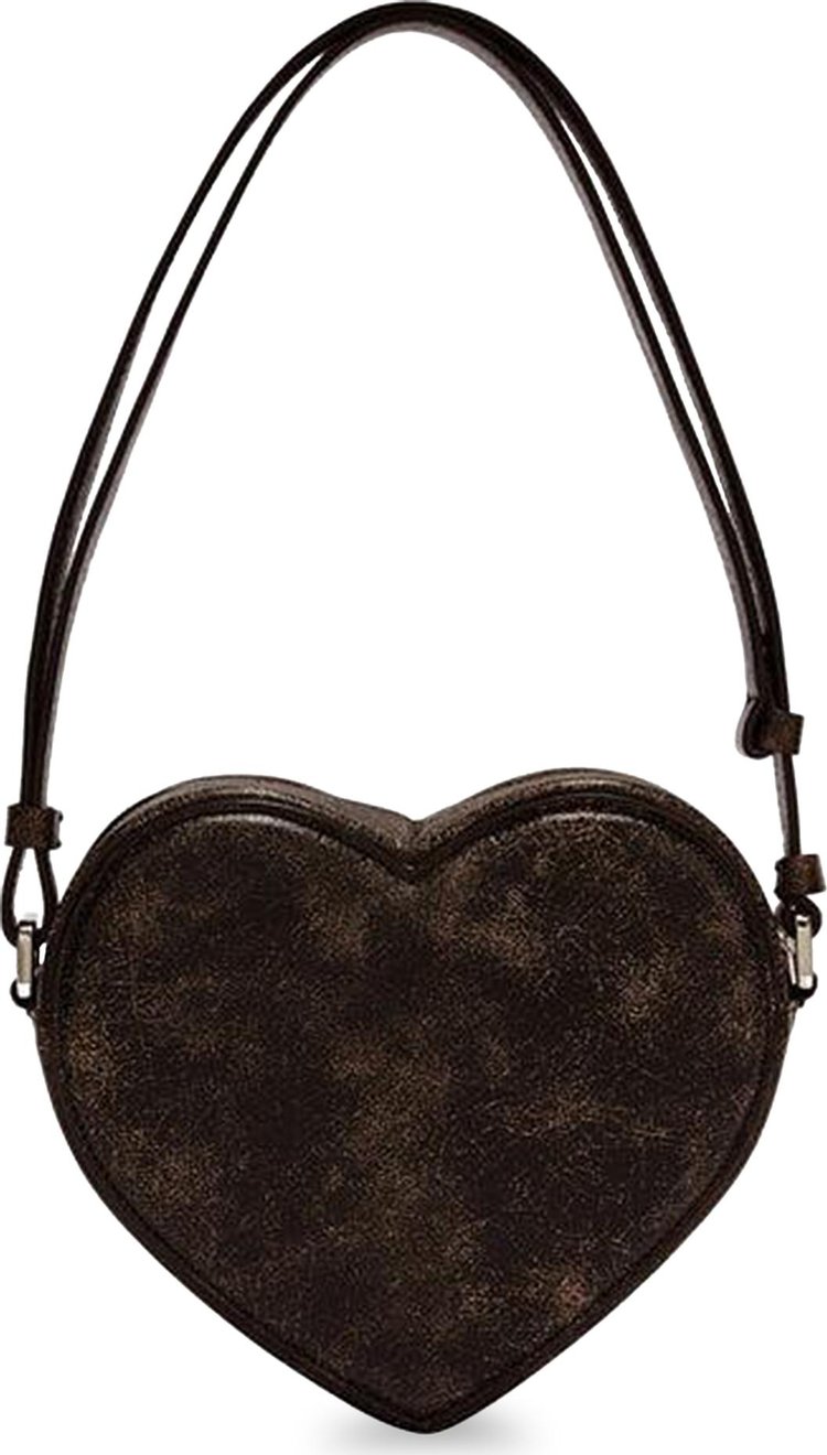 Ambush Heart Leather Shoulder Bag Black