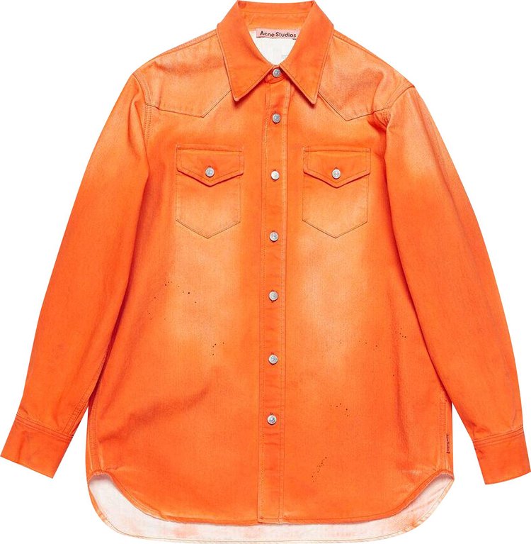 Acne Studios Denim Long Sleeve Shirt Orange