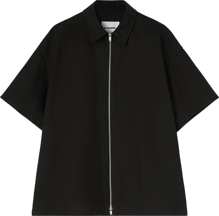 Jil Sander Cord Zip Short Sleeve Shirt Black