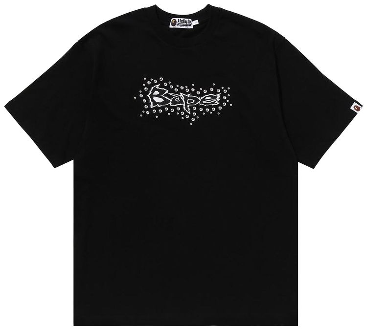 BAPE Studs Logo Relaxed Fit Tee Black