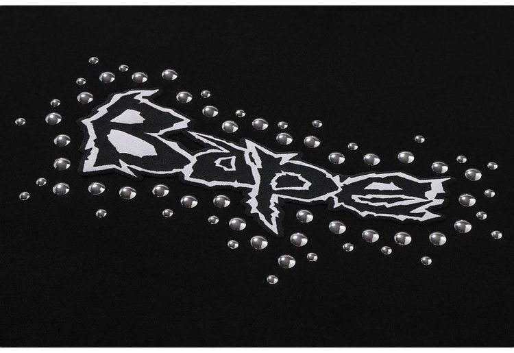 BAPE Studs Logo Relaxed Fit Tee Black