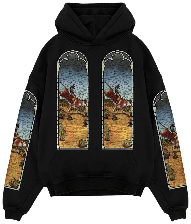 Who Decides War x EST Gee Stained Glass Hoodie Black